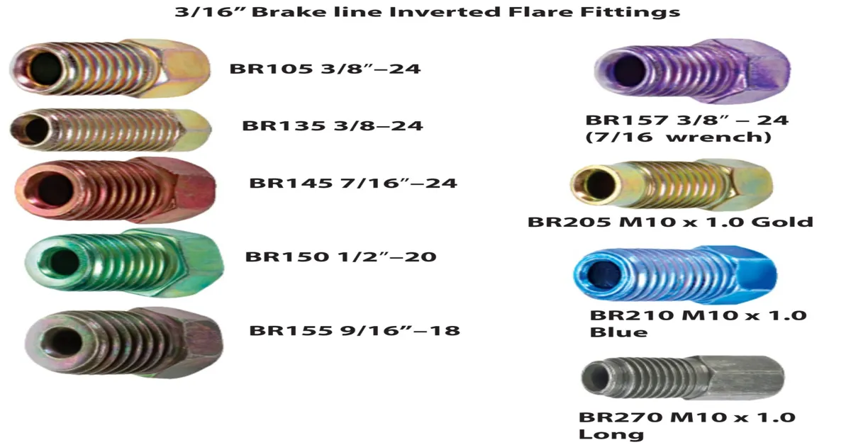 brake line nut size chart